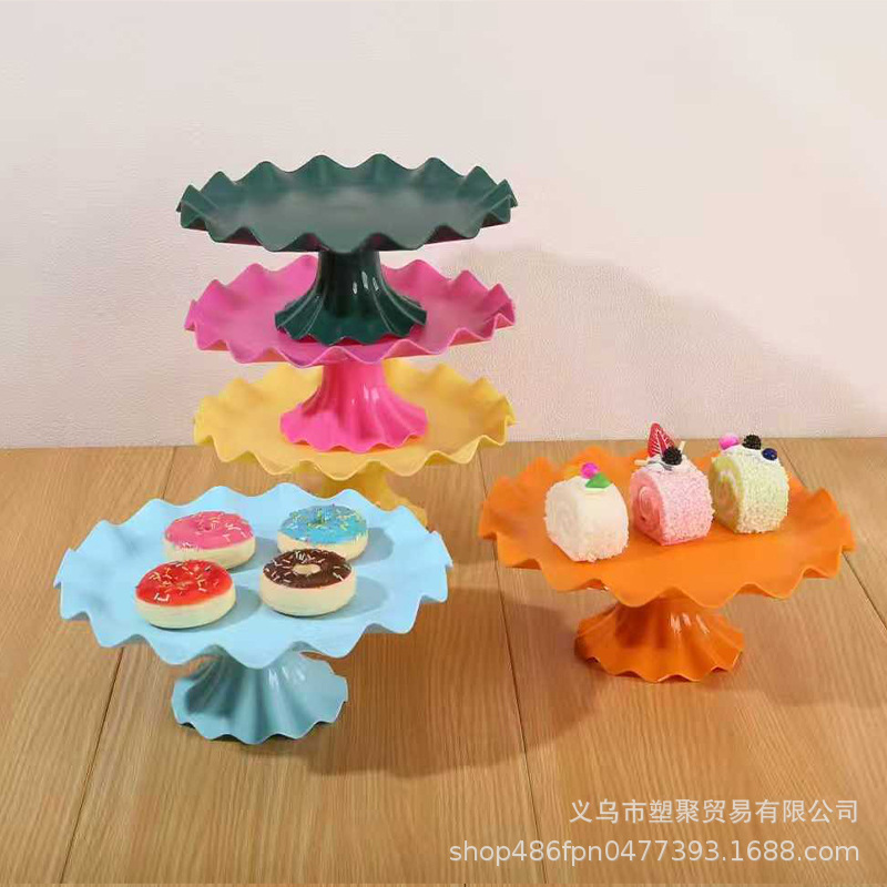 Кросс-бордовый пластиковый поднос для тортов, европейский стиль, для закусок в гостиной, многоуровневый поднос для конфет и снеков