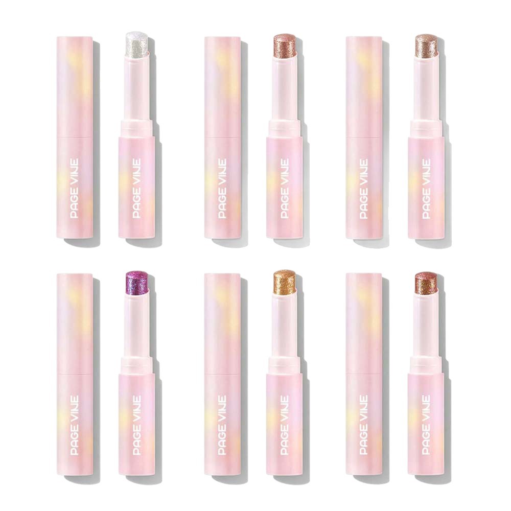 Cross-Border Makeup Pagevine Crystal Jelly Highlighter Eyeshadow Stick Multi-Color Eyeshadow Highlighter Stick Foreign Trade Pearlescent