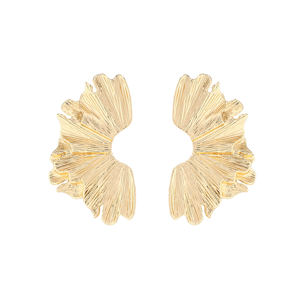 European and American Heavy Industry Alloy Texture Design Symmetrical Flowers Ladies Temperament Luxury Personality Cross-border Easiest for Match Earrings