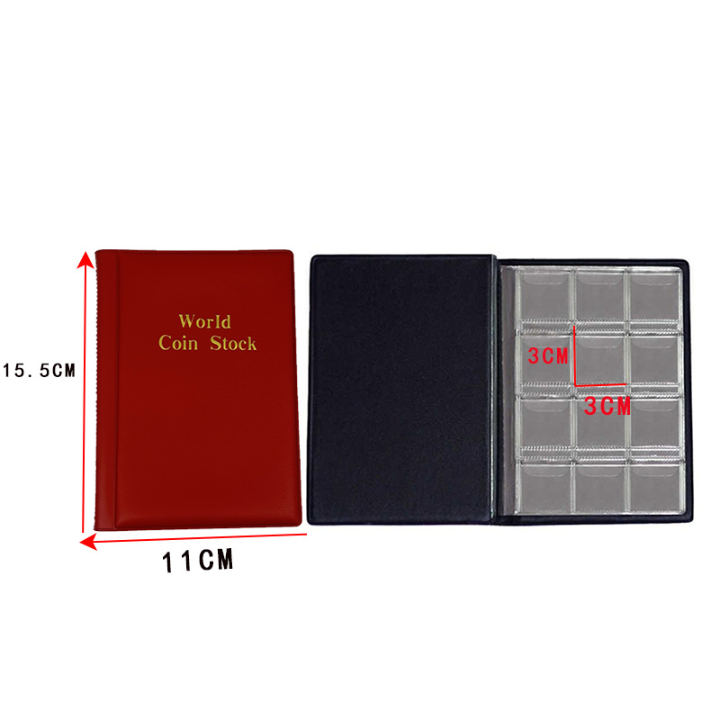 Cross-Border 120-Grids Coin Collection Book, Coin Banknote Commemorative Coin Positioning Book, Ancient Coins, Bronze Coins Storage Coins