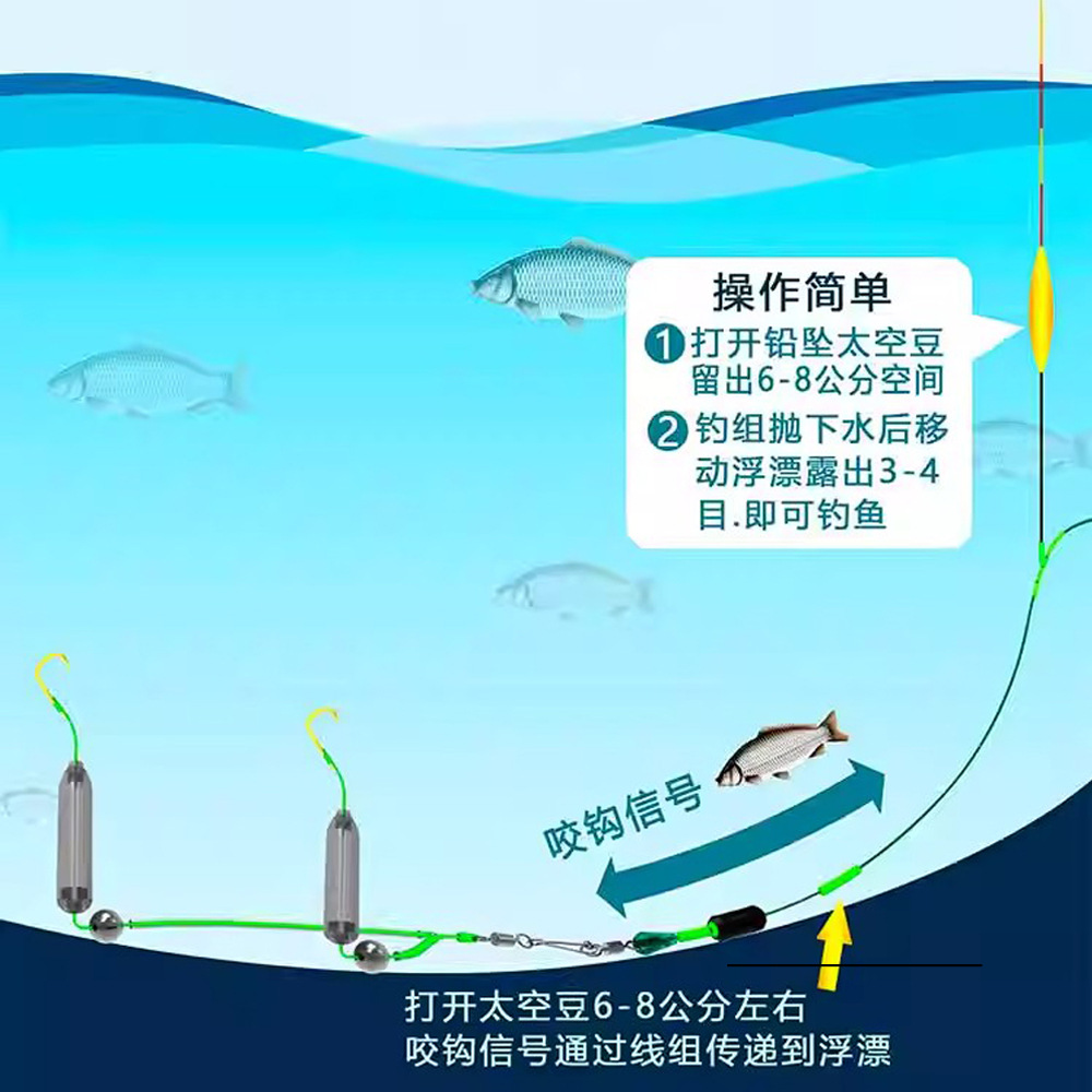 Anti-bottom Buoyancy Pipe Double Hook Accessories European Carp Fishing Anti-bottom Fishing Special Anti-walk Wild Fishing Fishing Accessories