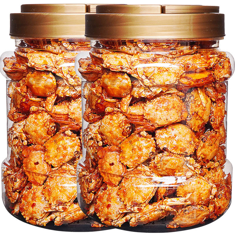 Spicy Small Sea Crab Ready-To-Eat Canned 250g Seafood Cooked Crab Snacks Spicy Crab Deep Sea Snacks Crunchy