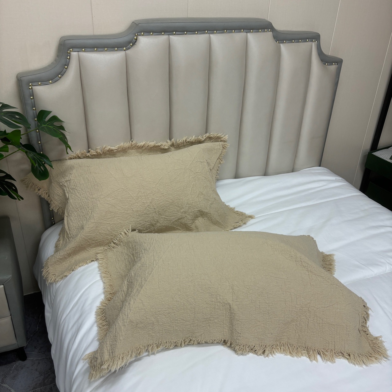 Thickened Hemp Tassel Pillow Cover Pleated Zen Japanese Style Breathable Factory Direct Sale