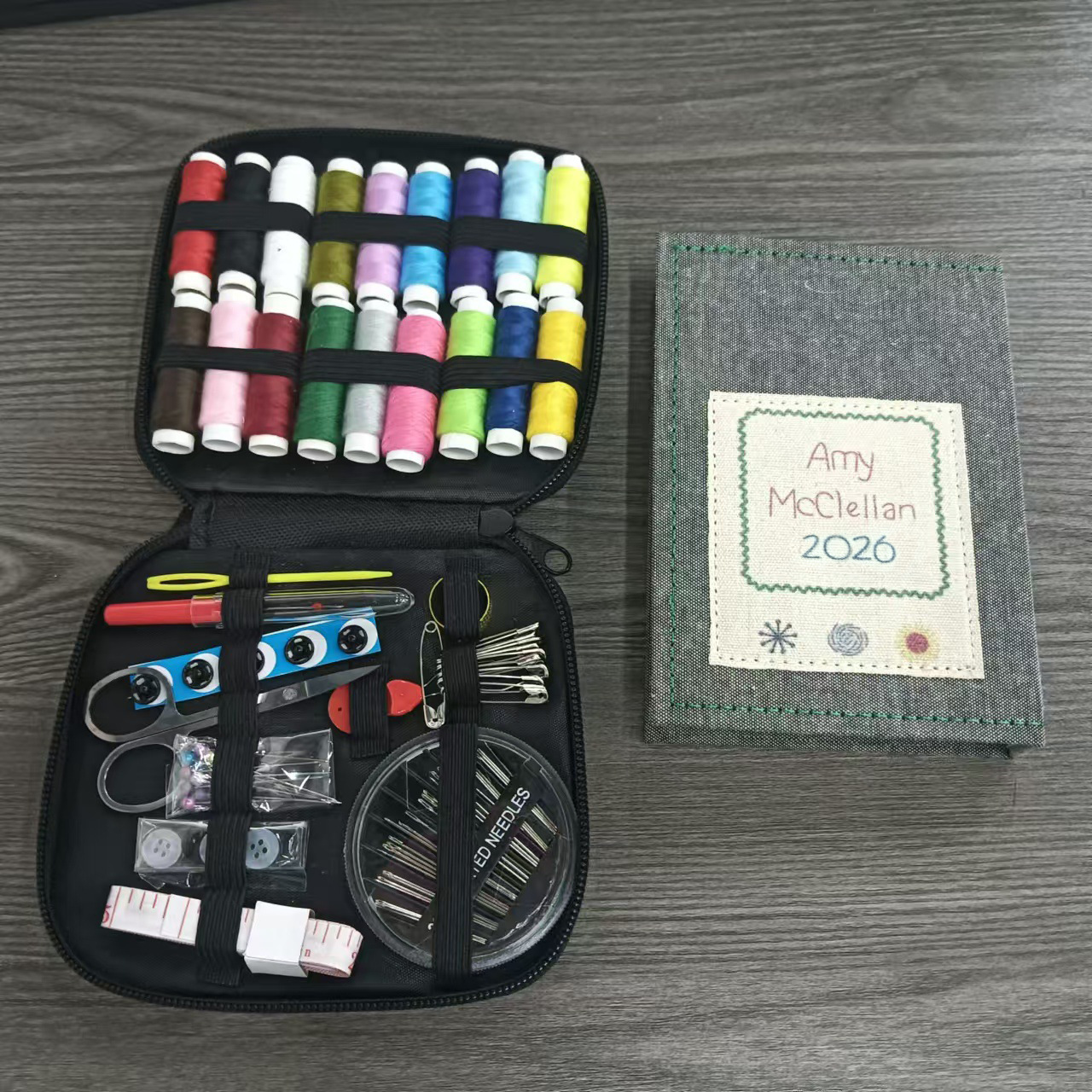 Cross-border Stitch Book Needle Loose-leaf Book DIY Stitch Book Handmade Fabric Embroidery Square Needle Book