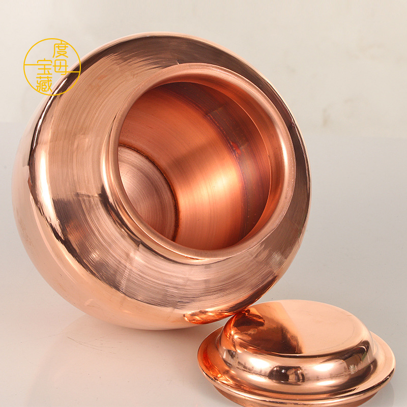 Xizang Supplies Pure Copper Vase Ritual Object Red Copper Fortune-Enhancing Offering Vase Purification Vase God of Wealth Vase Ksitigarbha Vase Fortune Gathering