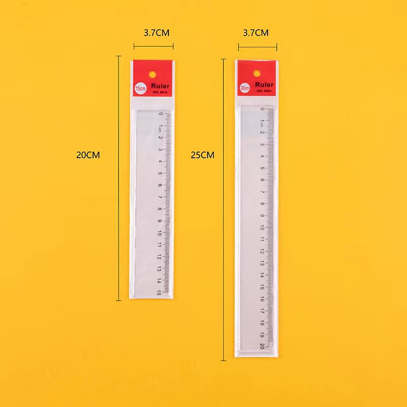 Линейка 15/20 см волнистая односторонняя прозрачная пластиковая оптовая линейка для студентов