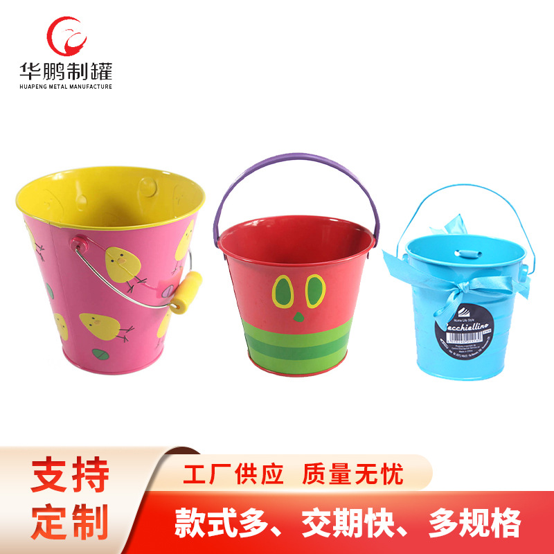 Производитель индивидуальных жестяных подарочных бочек садового ведра пасхального детского маленького железного ведра для растений цветочных горшков пляжная бочка