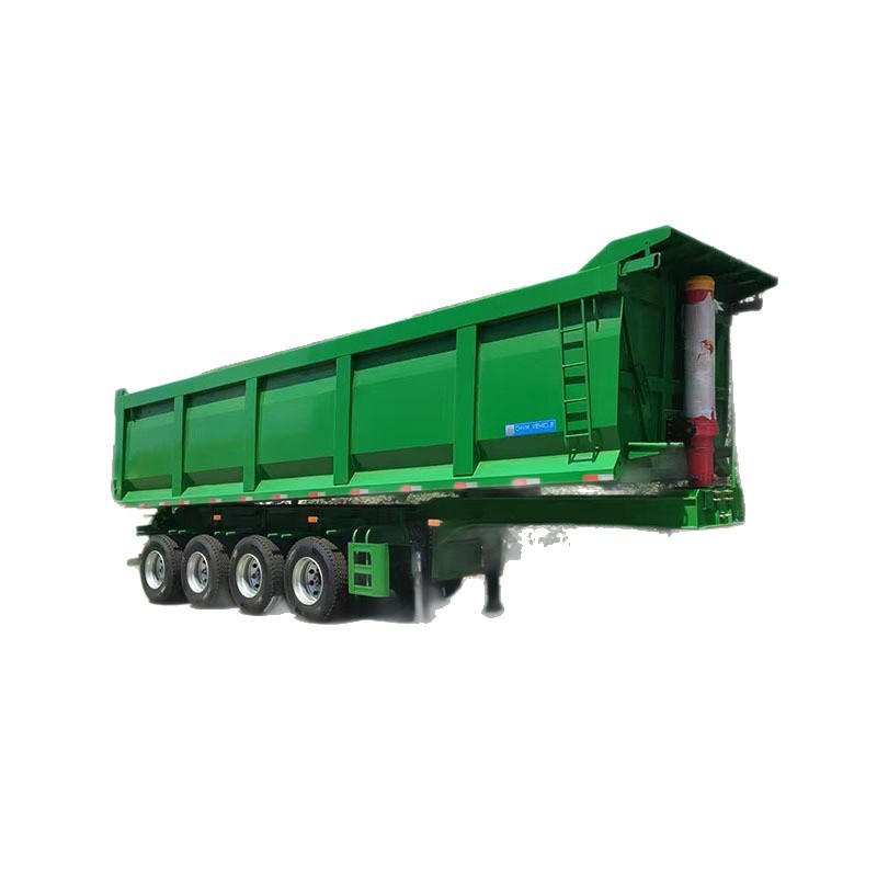 Factory Sales of Heavy-Duty Rear-Turning Coal High-Sided Rear-Turning Four-Axle Sand and Gravel Transport Semi-Trailer