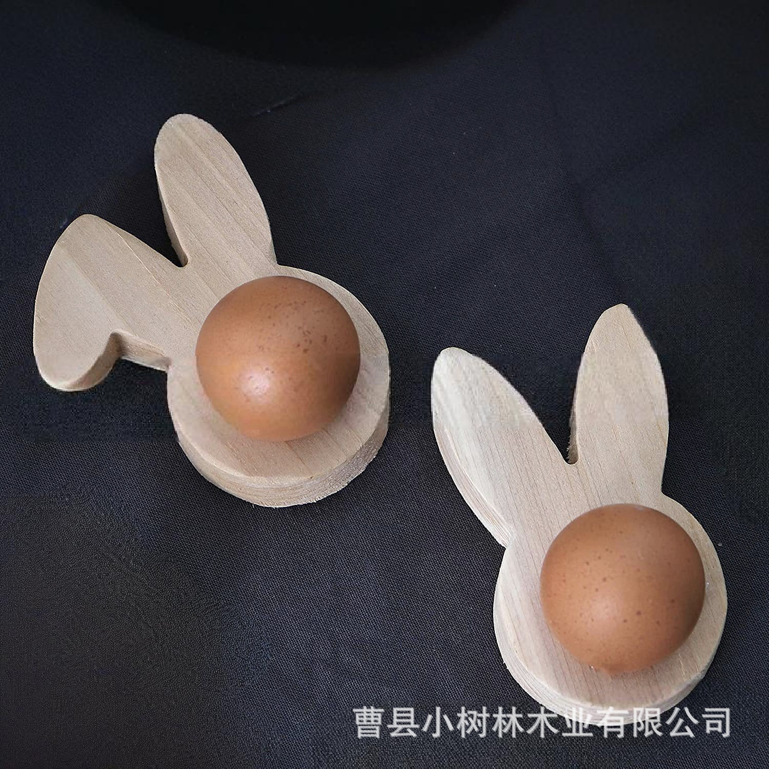 In-Stock Solid Wood Restaurant Breakfast Egg Holder Stand Wooden Kitchen Cooked Food Egg Rack Rabbit Ear-Shaped Egg Tray