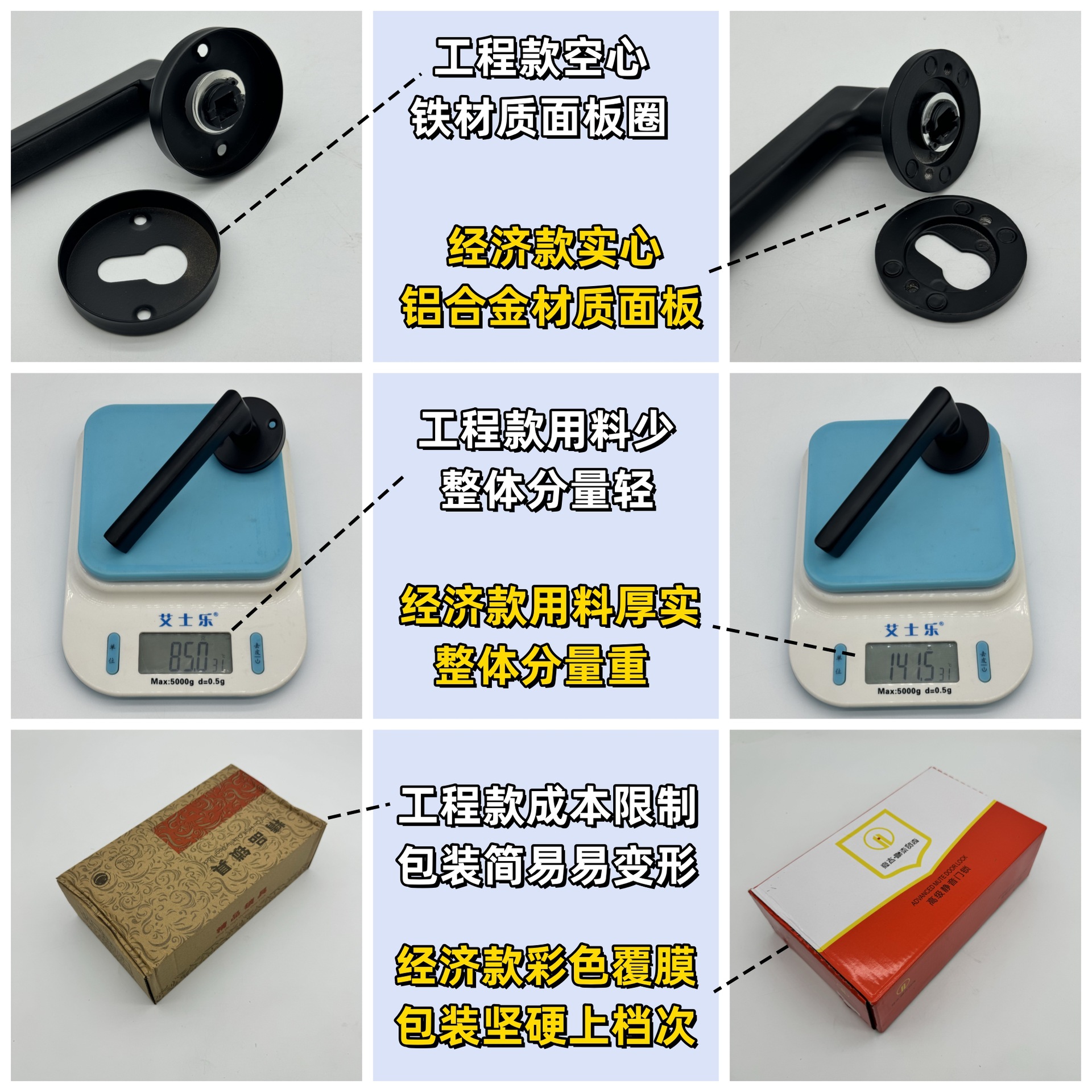 Black Indoor Solid Wood Door Lock Magnetic Silent Split Lock Bedroom Room Engineering Door Handle Lock Doorlock