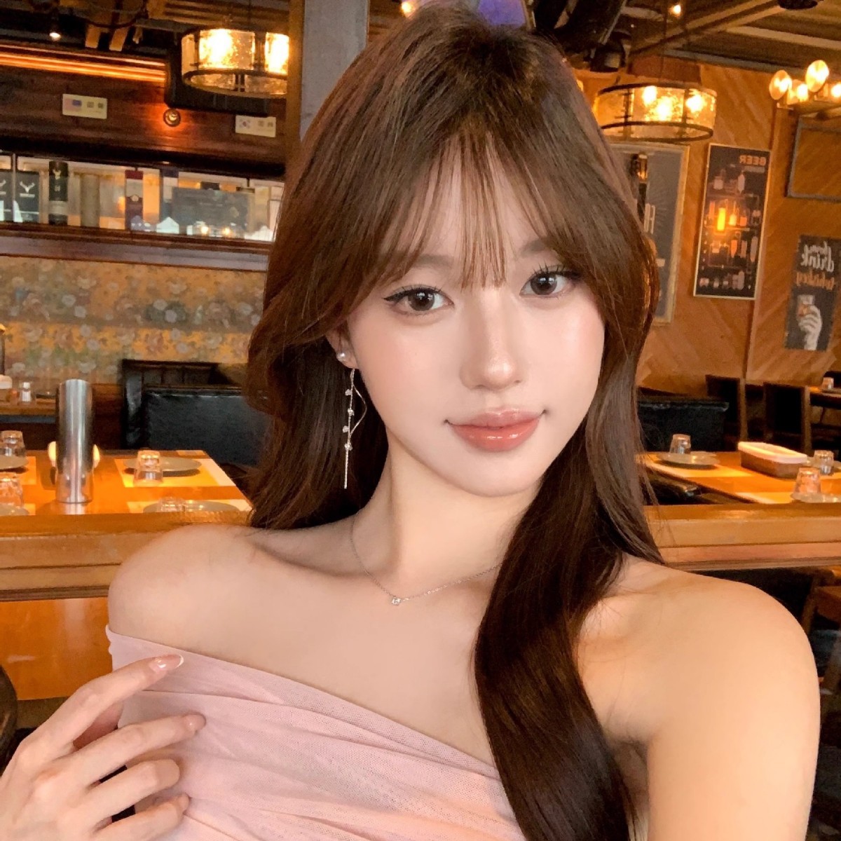 Korean Style Slightly Sweet Girl Shiny Leaf Pearl Long Tassel Light Luxury Earrings Design Earrings Elegant Style