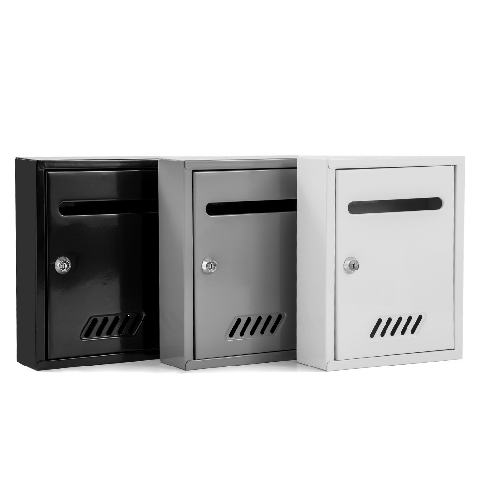 Outdoor Mailbox Safe Wall Mounted Mailbox with Key Lock Suggestion Box Metal Drop Box Cross Border
