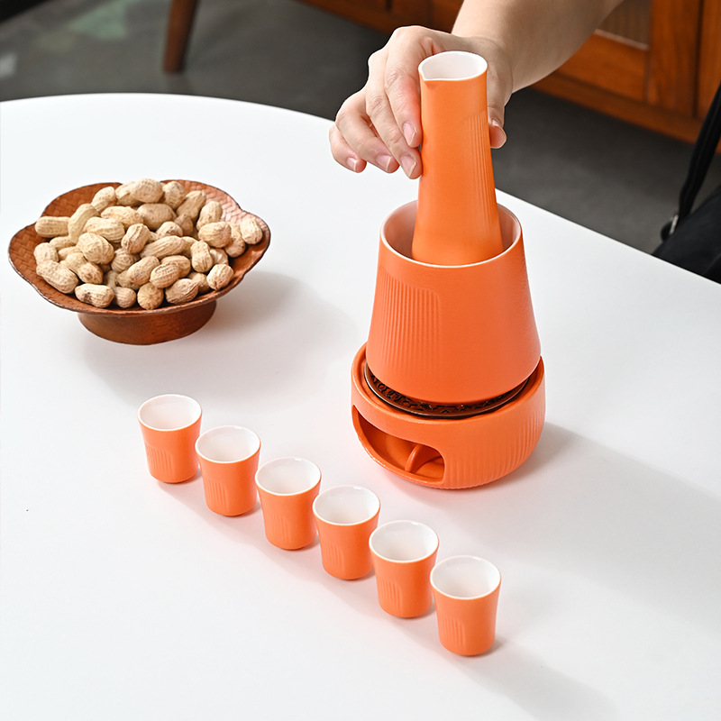 Wine Warmer Household Set Hot Wine Pot Old-Fashioned Heated Wine Set Warm Yellow Wine Wine Warmer Set