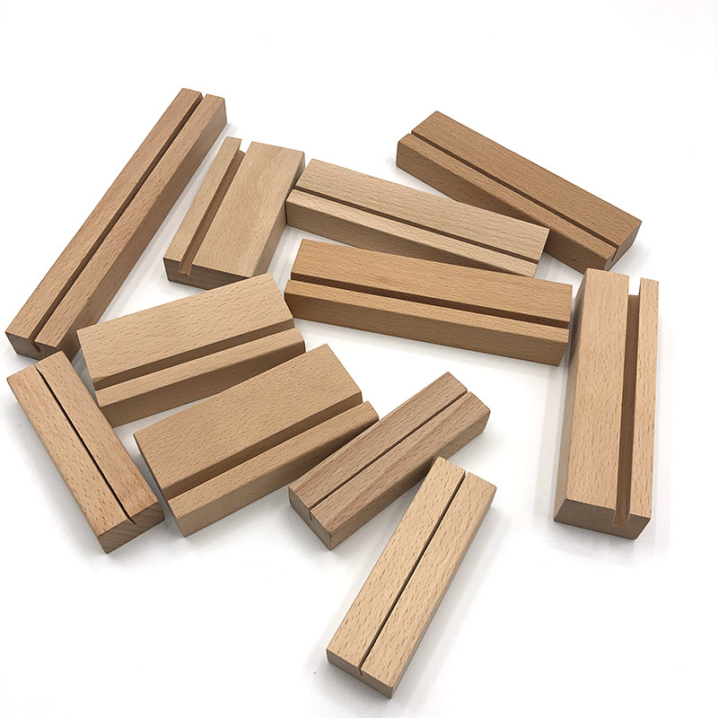 Wooden Card Holder Wooden Postcard Rack Wooden Table Desktop Display Card Restaurant Card Calendar Clip Base Food Card Holder