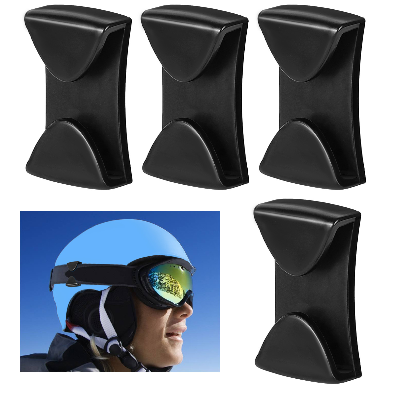 New product amazon ski helmet goggles clip, winter sports goggles with holder for skiing