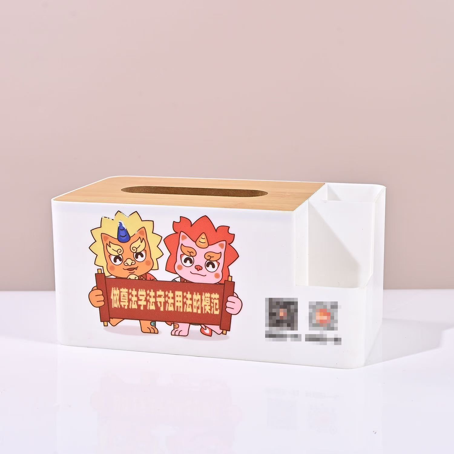 Simple Wooden Cover Advertising Tissue Box Customized Creative Hotel Restaurant Bank Customized Paper Box Commercial Printing LOGO