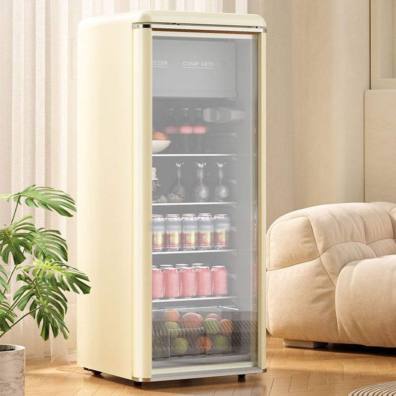 Royalstar Retro Ice Bar Home Small Refrigerated Display Cabinet Glass Door Refrigerator Office Tea Beverage Preservation