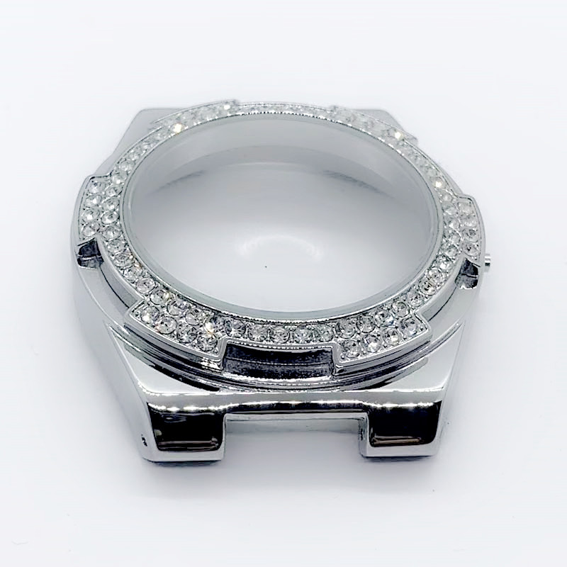 42mm men's stainless steel case silver color stone sapphire glass mirror depth waterproof dial manufacturers