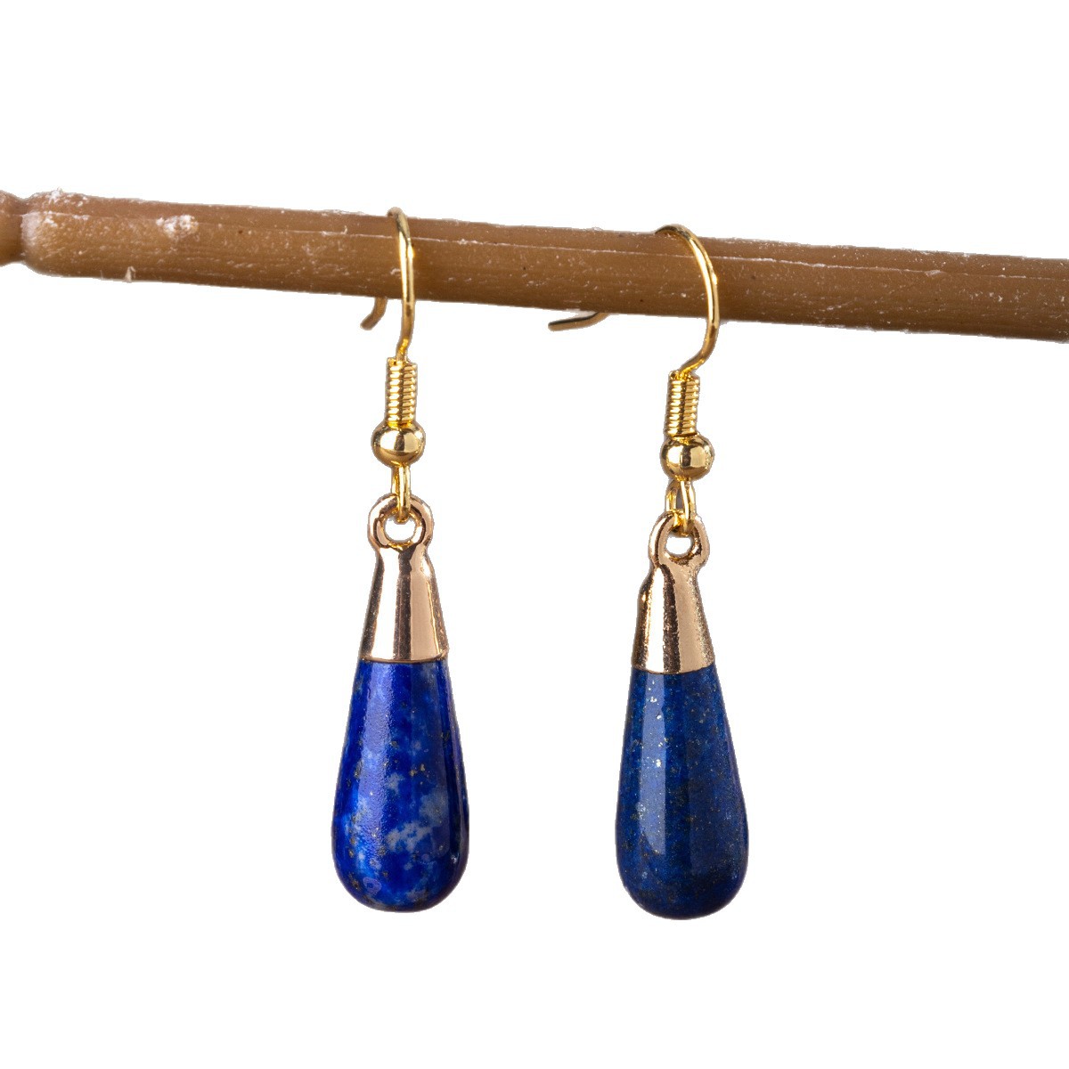 Zhuhang Jewelry Cross-Border Popular Natural Crystal Earrings Amethyst Lapis Lazuli High-End Earrings Wholesale