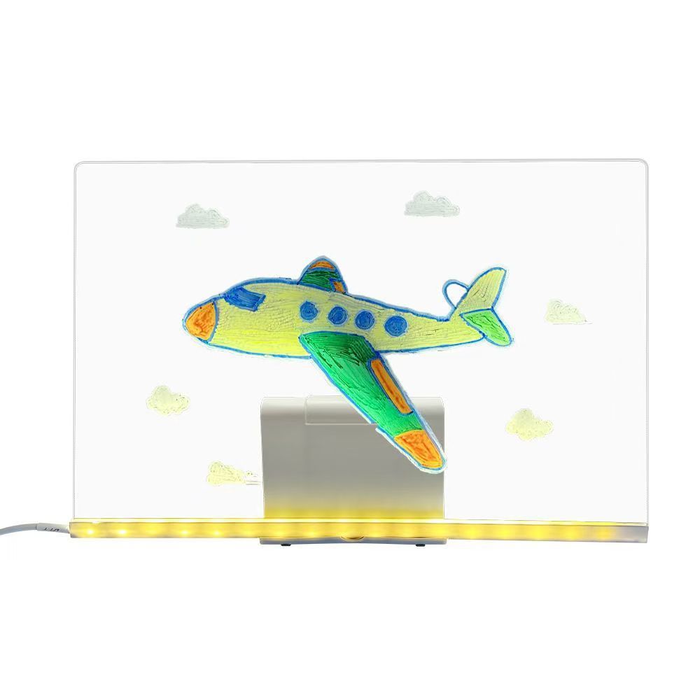 Drawing Board Children's Erasable Acrylic Transparent Writing Board Billboard Stall with Luminous Billboard Fluorescent Drawing Board