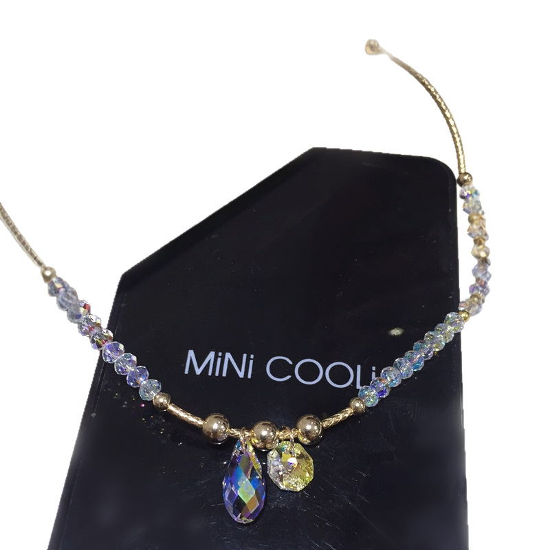 Yiwu Small Commodity Popular Jewelry Austrian Crystal Wholesale 14K Gold Curved Tube Gold Beads with Anklet Starfish Style