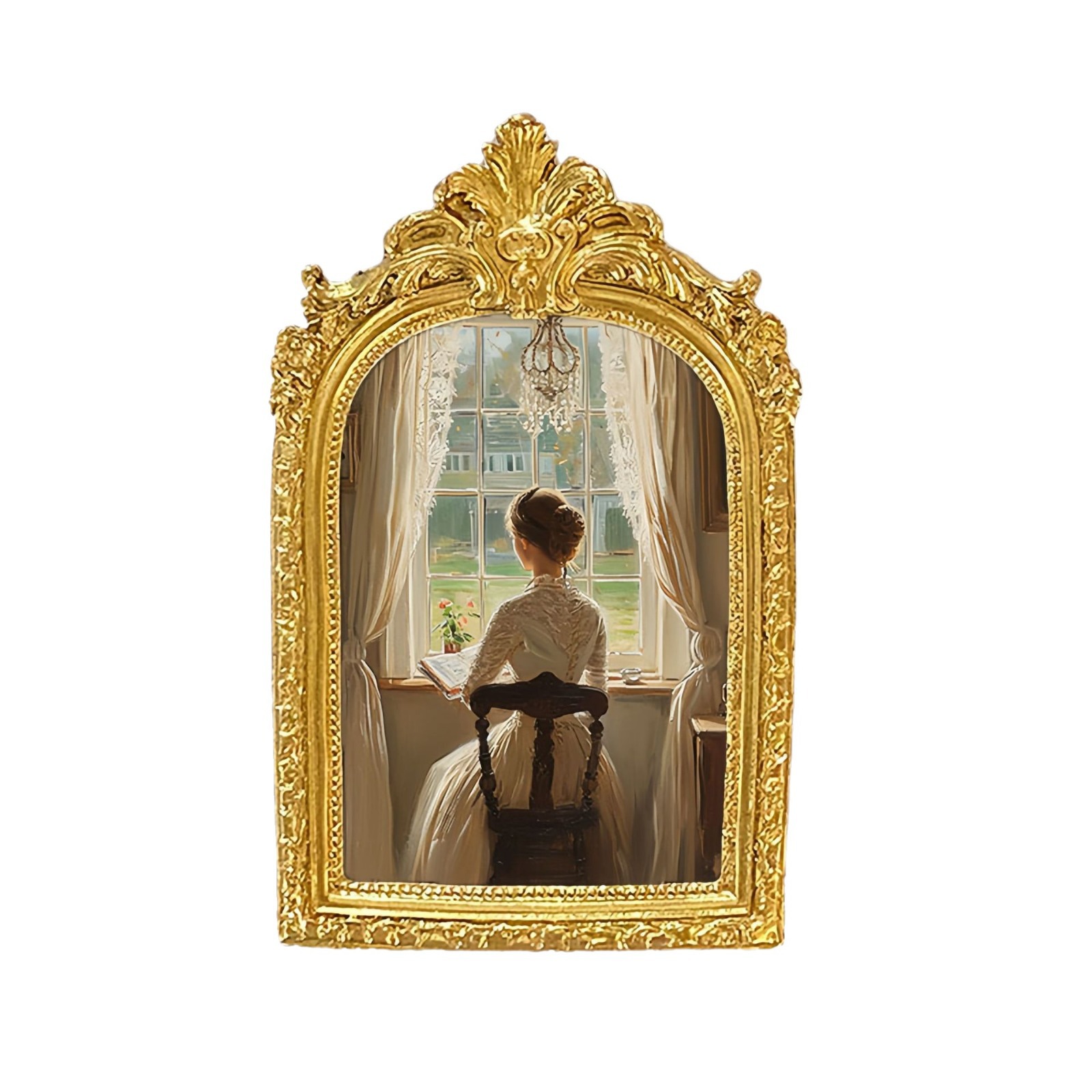 French Golden Carved Resin Photo Frame Special-Shaped Wedding Photo Frame Wall Hanging Decoration Photo Frame Table Decoration European Pattern