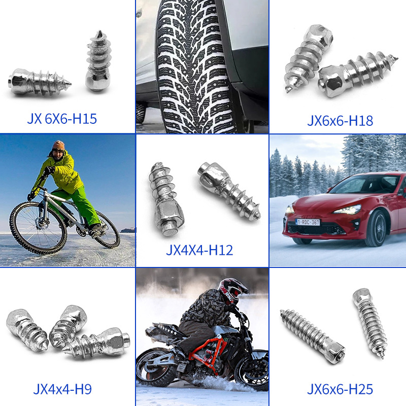 Cross-border bicycle snow cleats wear-resistant motorcycle tungsten steel tire cleats anti-skid automobile tire cleats