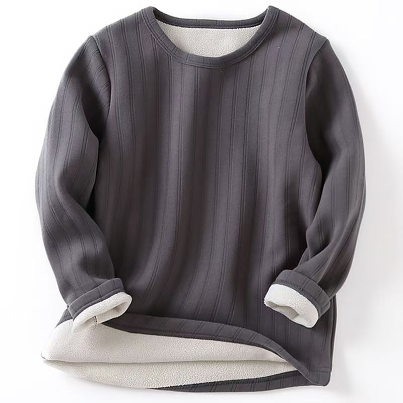 Children's Base Layer Fleece-Lined Thickened Warm Single Top for Boys and Girls, Baby Inner Fleece-Lined Thermal Clothing, Children's Home Wear