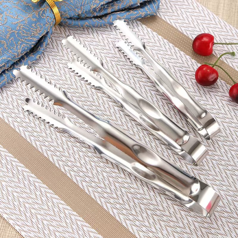 Stainless Steel Ice Cube Clip Carbon Clip Multifunctional Bread Bar Barbecue Barbecue Clip Kitchen Food Clip Hotel Towel Clip