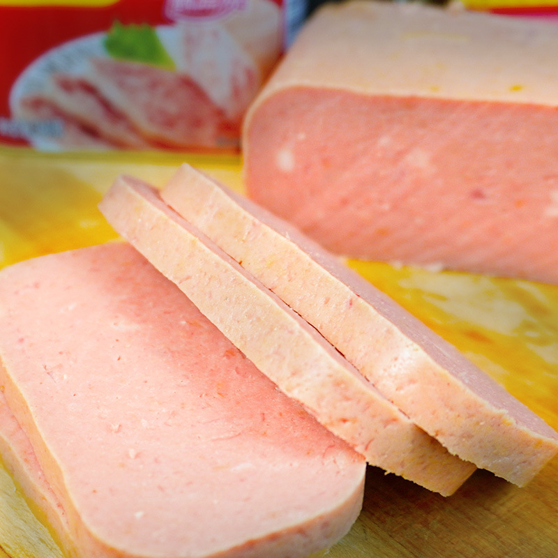 Huquan Luncheon Meat 340g Ready-to-eat Ham and Pork Canned Instant Noodles Partner Sandwich Instant Skewers Hot Pot Ingredients