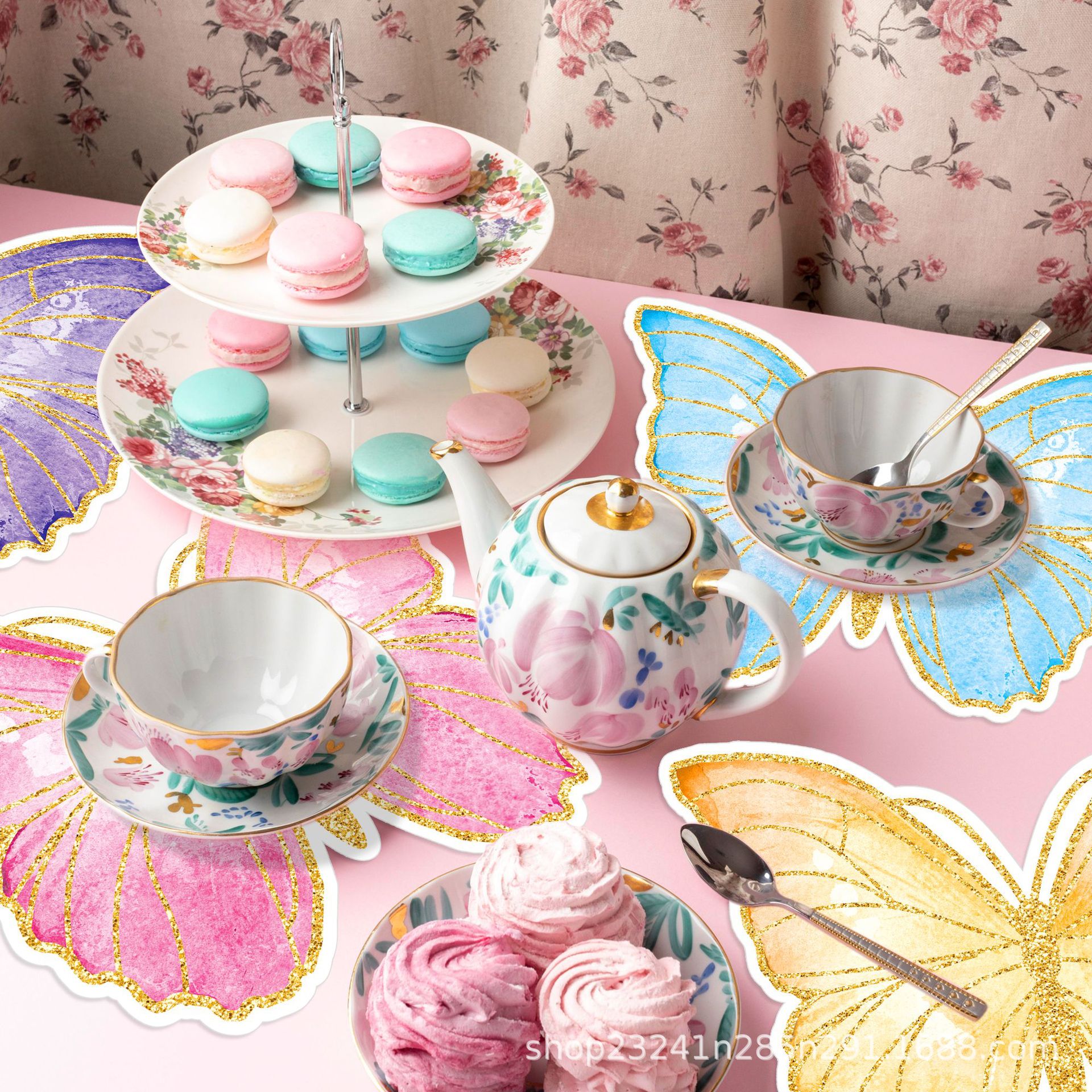 CA014 Disposable Butterfly Color Butterfly Atmosphere Layout Disposable Placemat Paper Placemat Holiday Party