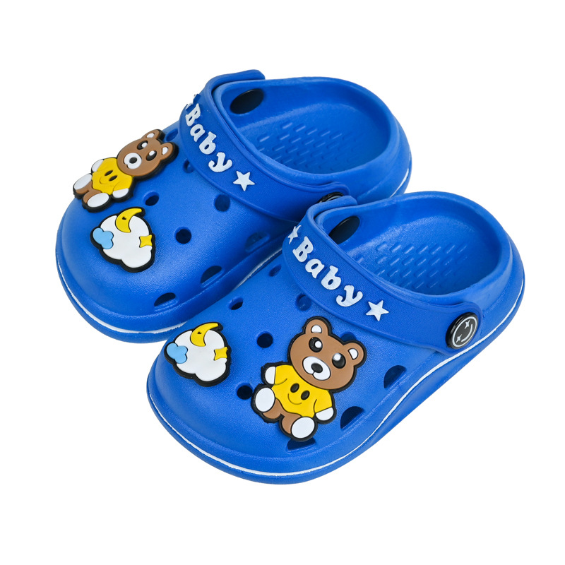 Cross-border supply bear children's hole shoes children's shoes wholesale casual baotou cartoon soft bottom anti-slip heel sandals