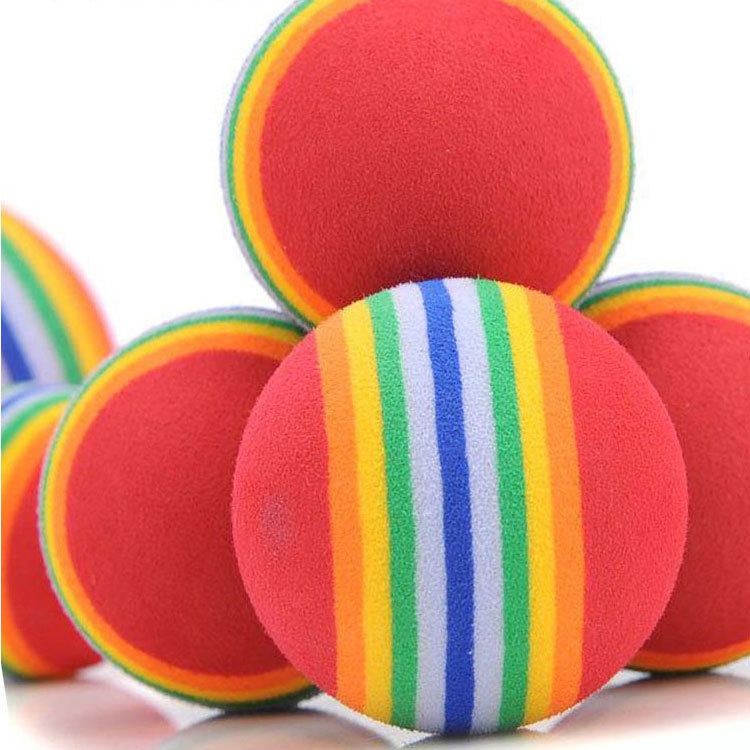 Manufacturer's Ready-Made Eva Foam Rainbow Ball, Colorful Micro-Elastic Scratching and Biting Cat, Silent Ball, Eva Cat and Dog Toy Ball