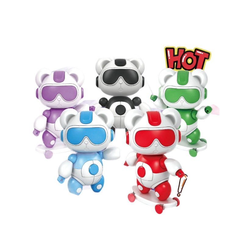 Cross-Border Amazon New Children's DIY Assembled Interactive Educational Toys Skateboard Bear Children's Toys Wholesale