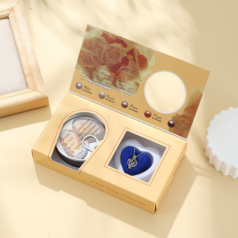 Freshwater Pearl Gift Set Vacuum Packaging Clam Can Metal Necklace Pendant Pearl Gift Box Set
