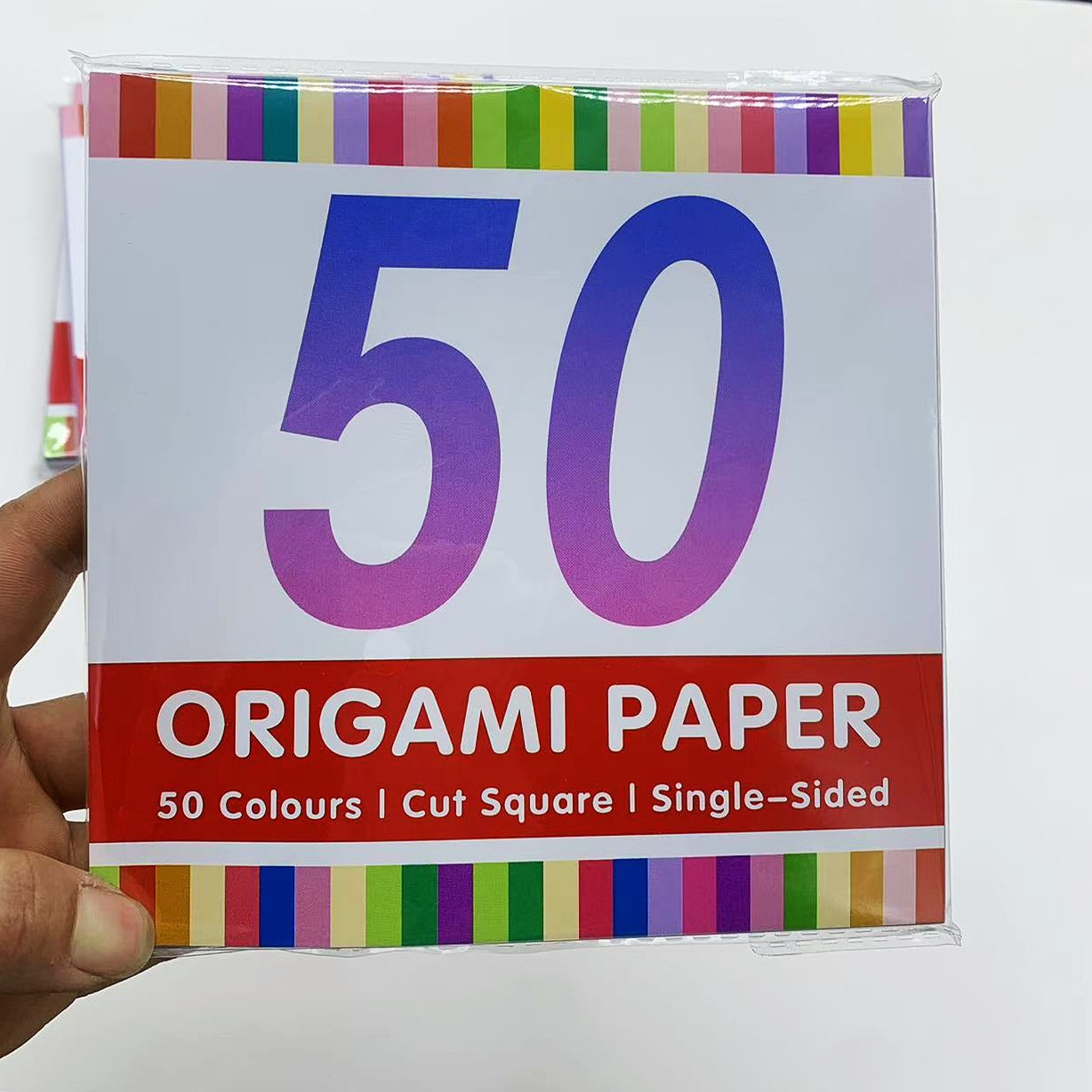 50 Colors of Handmade Origami, Square Paper Cranes for Children, Colored Paper for Cutting, Single-Sided Colored Origami Paper