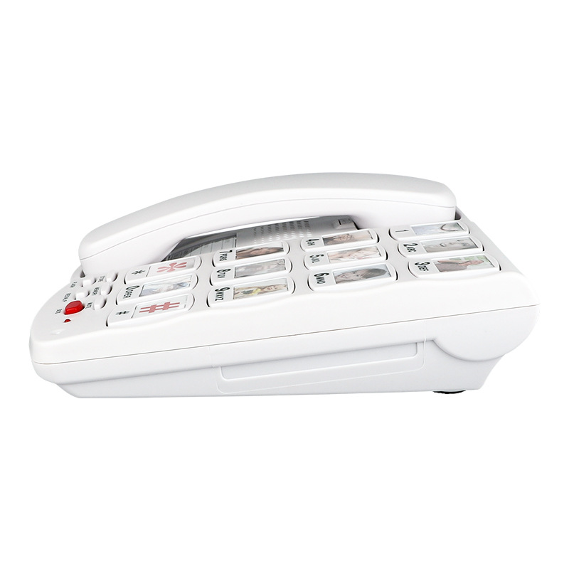 Wired telephone landline elderly machine double-key dialing SOS for help large button volume replaceable photo