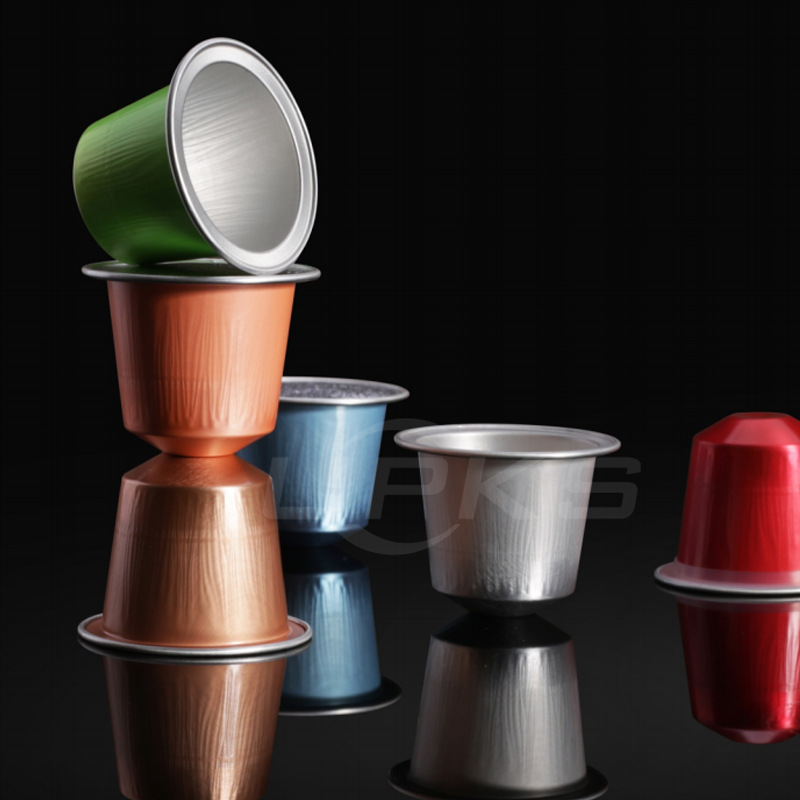 16 kinds of color coffee capsules manufacturers 15ml empty aluminum foil coffee capsules with heat seal foil cover