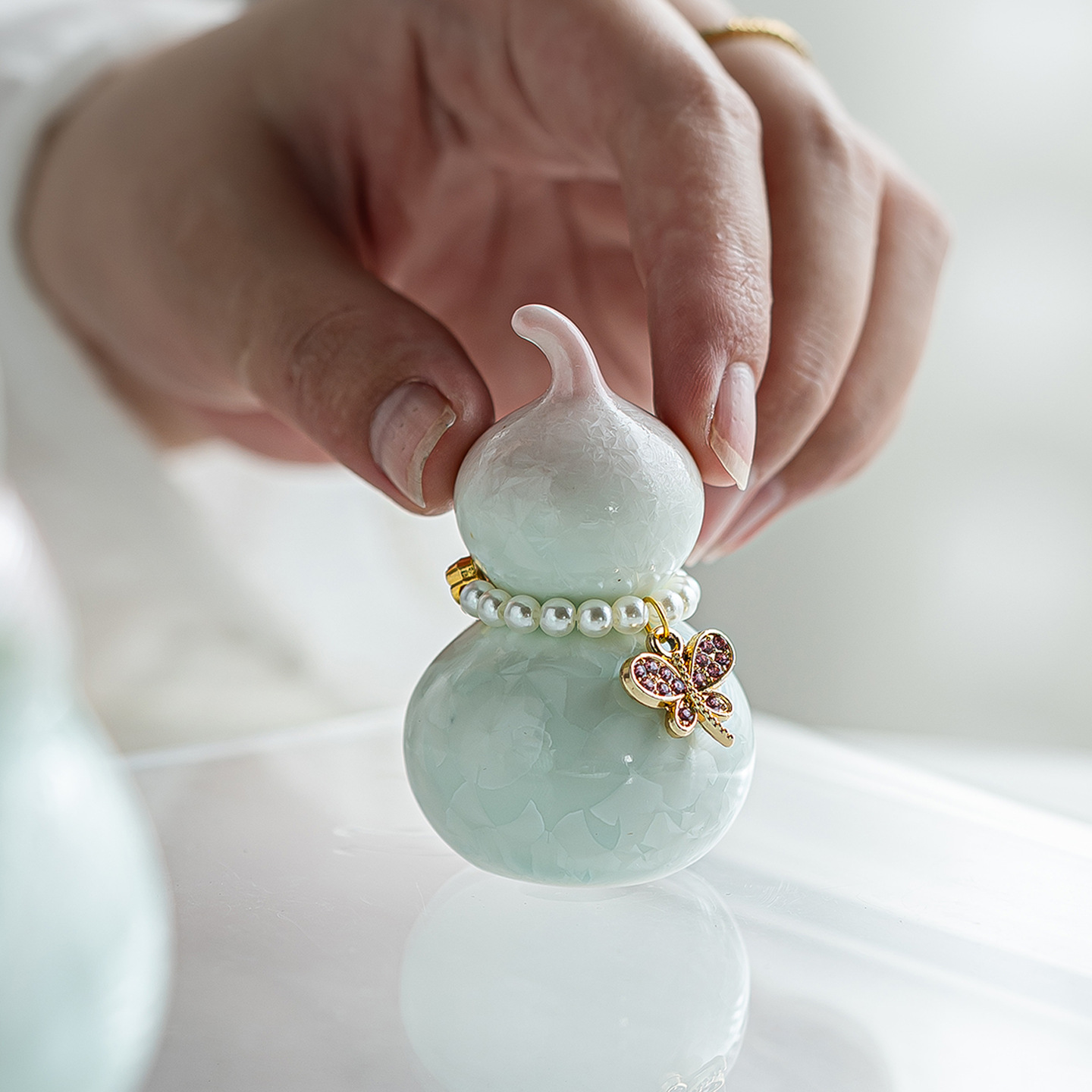 Crystal Glazed Ceramic Colorful Gourd Tea Pet Ornaments Home Accessories Creative Tea Ceremony Accessories Decorations Available for Wholesale