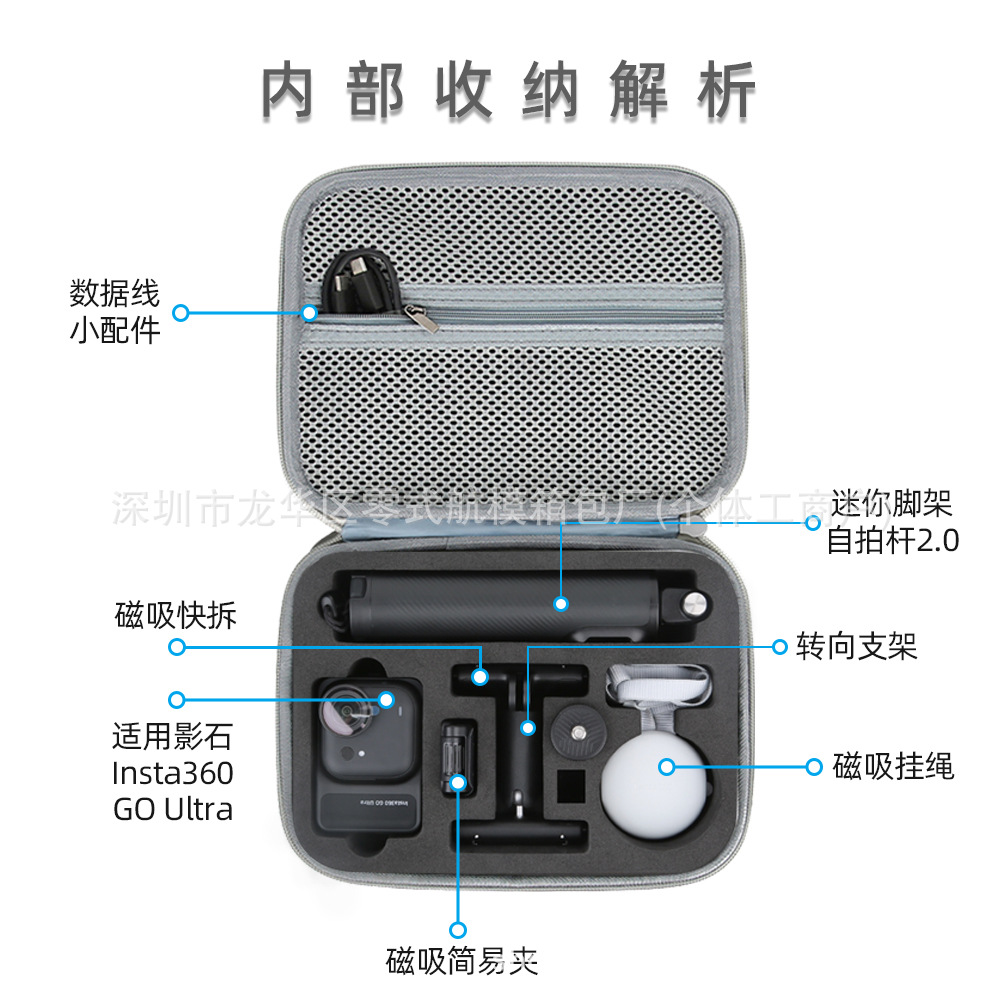 Suitable for Insta360 Go Ultra Sports Camera Cosmetics Bag Satchel Explosion-Proof Box Accessories Box