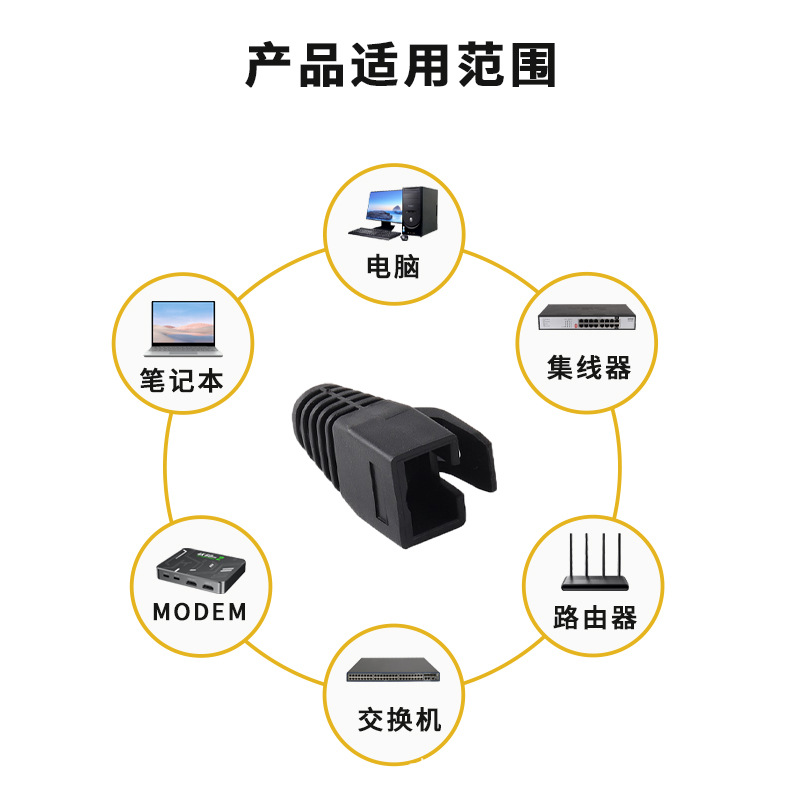 Source Factory Customized Wholesale Chengpengji Category 7 Crystal Head Protective Cover Od7.5 Network Sheath Network Cable