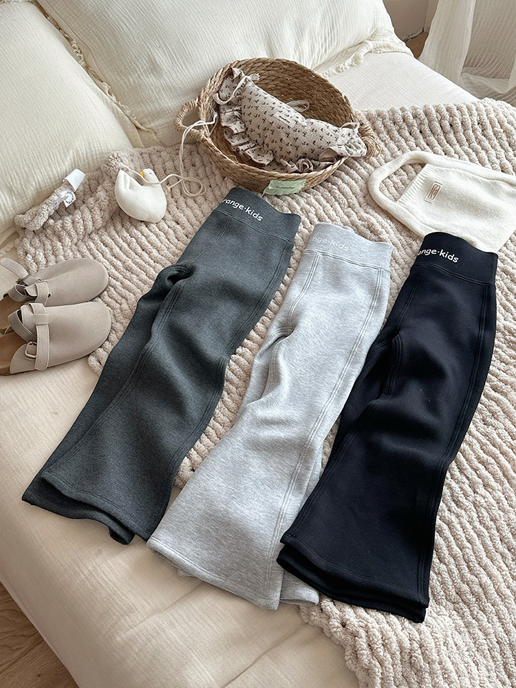 Xie Jinmao Children's Clothing Girls' Fleece-Lined Pants 2025 New Style Girls' Winter Clothing Flared Pants Versatile Girls' Fleece-Lined Pants