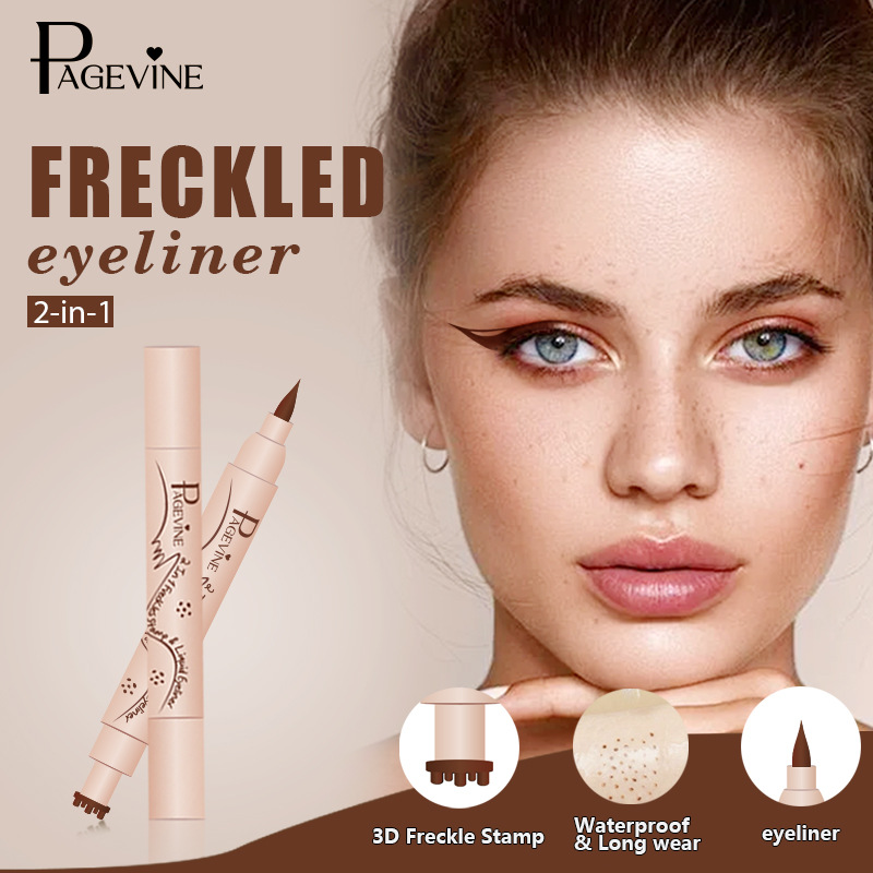 Карандаш для веснушек с двойным концом, естественный цвет, быстро сохнет, водостойкий, легкий в использовании, для макияжа глаз