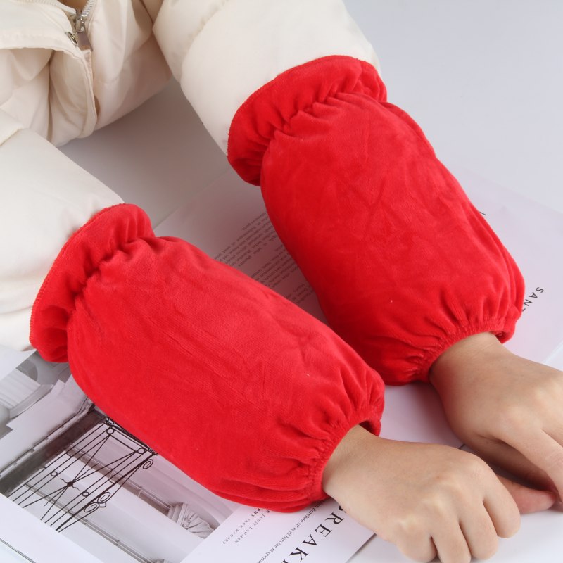 New oversleeves autumn and winter anti-dirty white black Korean style anti-fouling oversleeves women's solid color down jacket sleeve head