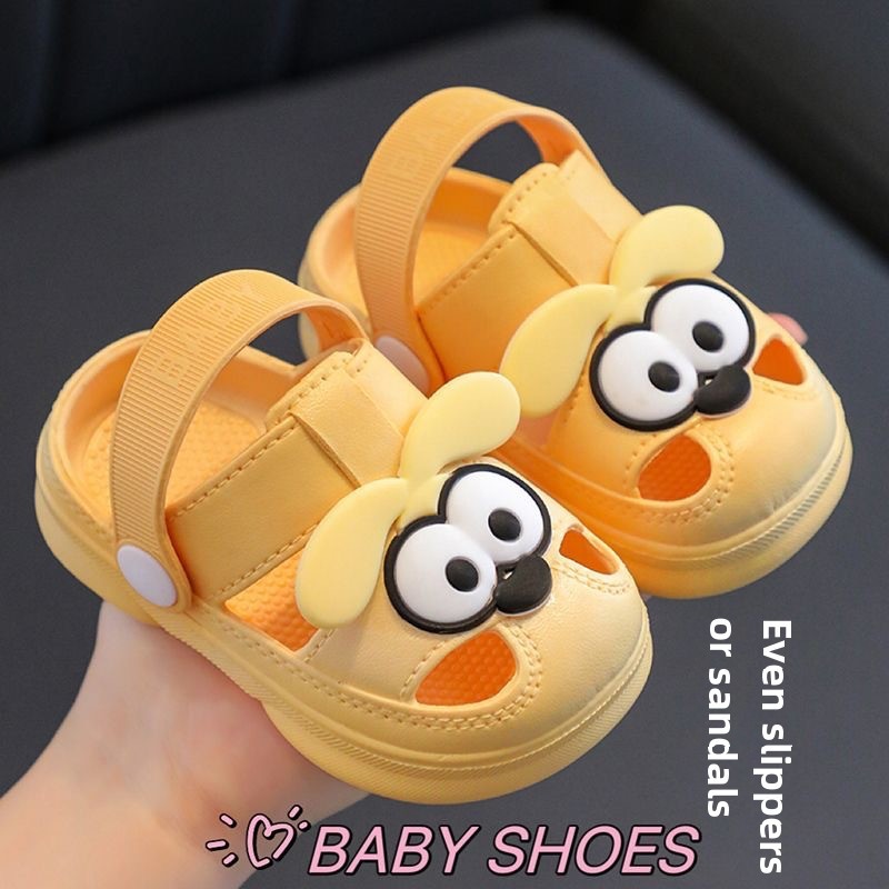 Children's slippers summer new cute bear baby girls' shoes boys' soft bottom non-slip home bathroom slippers