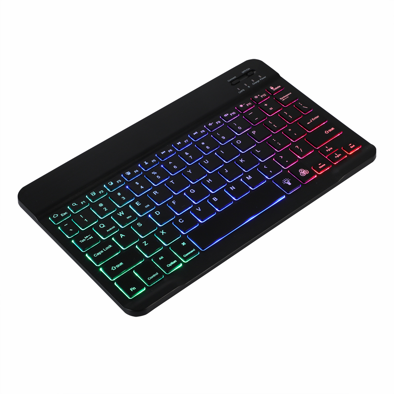 Wireless Bluetooth keyboard backlit colorful keyboard 10-inch three-color backlit keyboard three-system Bluetooth wireless keyboard batch