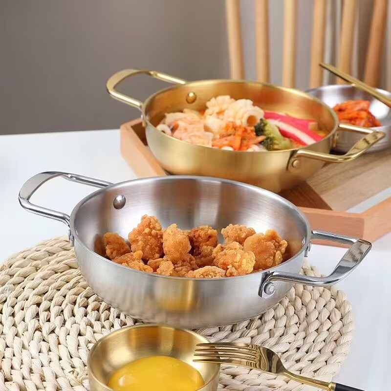 Noodle Pot Stainless Steel Small Hot Pot Electric Cooking Pot One Pot Dormitory Department Store Multifunctional Mandarin Duck Souvenir Double Ear