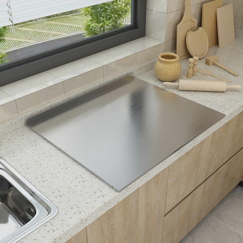 Stainless Steel Thickened Double-Sided Cutting Board Rolling Noodles Kneading Panel Household Fruit Cutting Board Kitchen Supplies for Hair