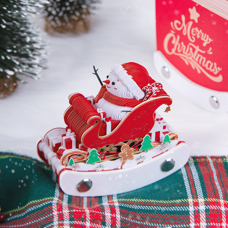 Christmas Small Gifts, Practical Cultural and Creative Gifts, 2026 Calendar, 3D Note Pad, Stereo Paper Carving, Hand-Tearable Decompression Ornaments