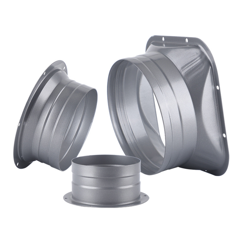 Fresh air system air duct adapter square variable round inclined straight metal flange range hood air inlet and outlet